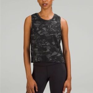 Lululemon- Black Camouflage training top, size 6-10